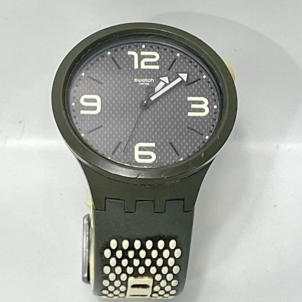 Swatch Watch Big Bold BBBUBBLES green silicone 47mm Unisex New Battery